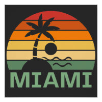 Miami Floride Vintage Palm Trees Summer Beach