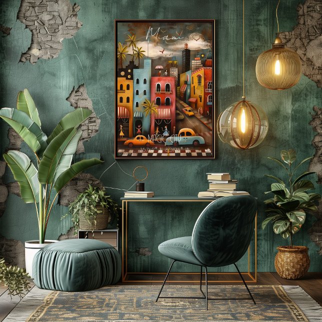 Poster Miami: Magic City - Whimsical Art  (Créateur téléchargé)