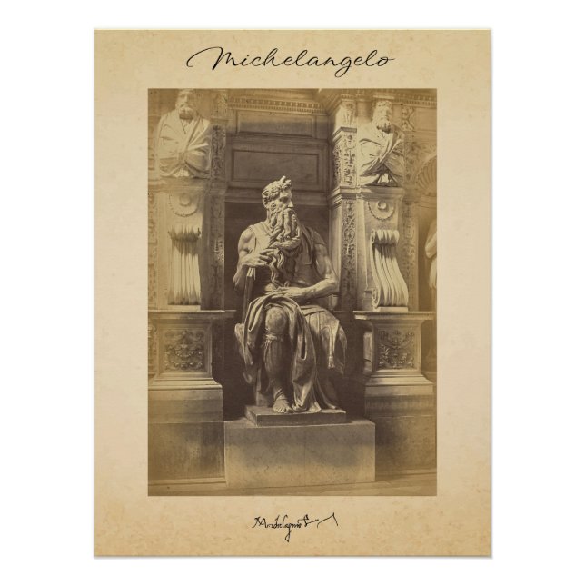 Poster Michelangelo Artiste Renaissance | Moses | (Devant)
