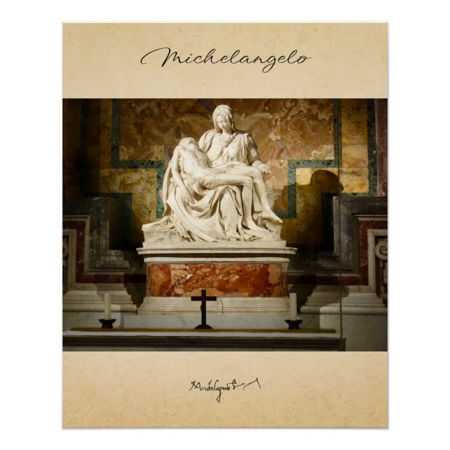 Poster Michelangelo Artiste Renaissance | Pieta | (Devant)
