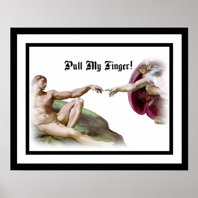 Poster Michelangelo - Création de l'Homme - Tire Mon Doig (Devant)