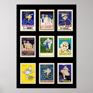 Poster Michelin Bibendum Vintage, Cartes postales 