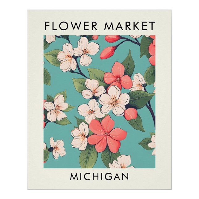 Poster Michigan State Apple Blossom Market (Devant)