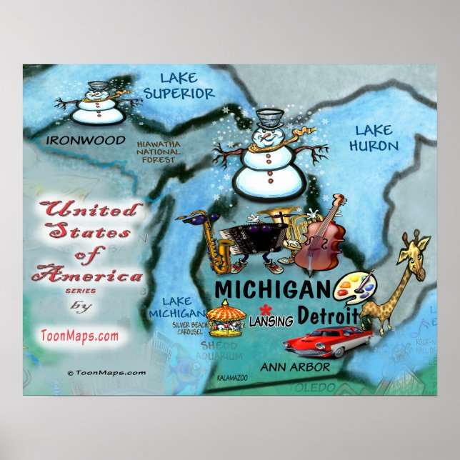 Poster Michigan USA (Devant)