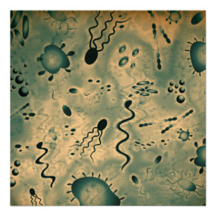 Poster Microbes microscopiques