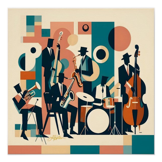 Poster Mid Century Jazz Age Sextet (Devant)