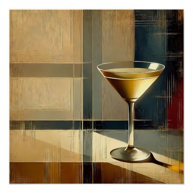 Poster Mid Century Modern Martini in a Moonbeam (Devant)
