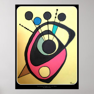 Poster 'Mid Century Modern Still Life Yellow' sur un