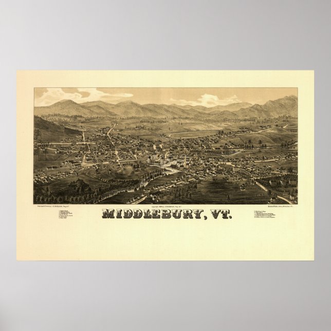 Poster Middlebury VT 1886 (Devant)