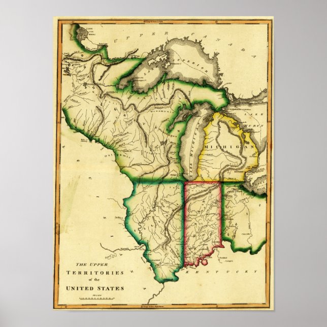 Poster Midwest aux États-UnisCarte panoramique (Devant)