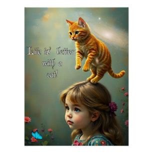 Poster Mieux avec un chat