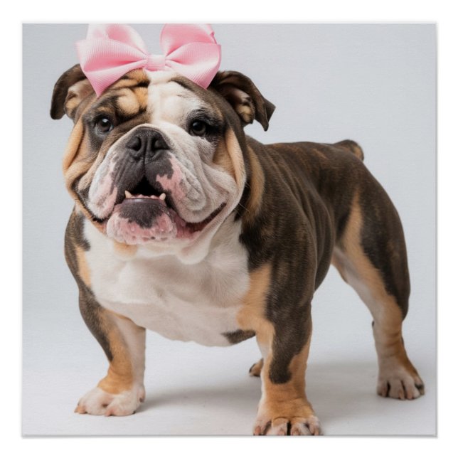 Poster mignon Chien Bulldog Mur Art (Devant)