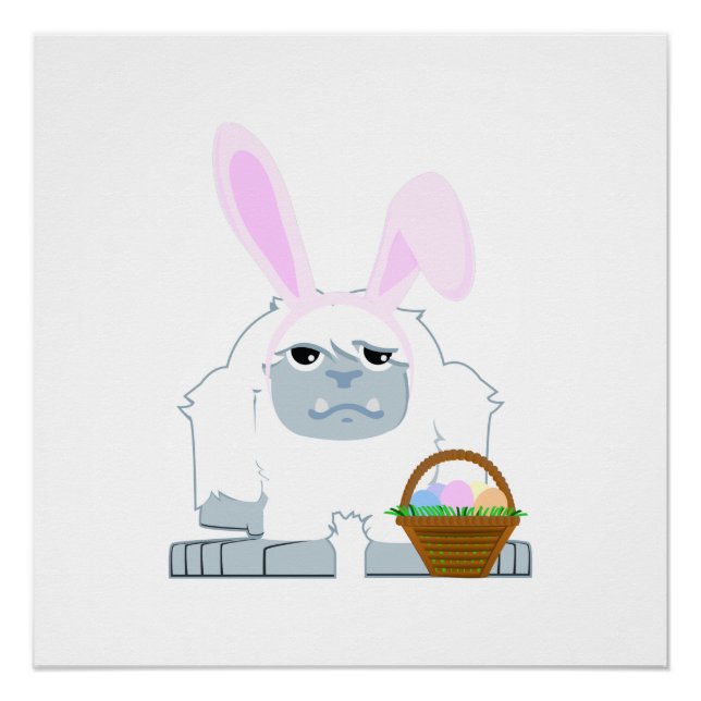 Poster mignon Pâques Yeti (Devant)