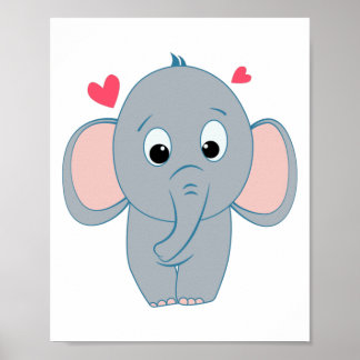 Poster mignon petit éléphant