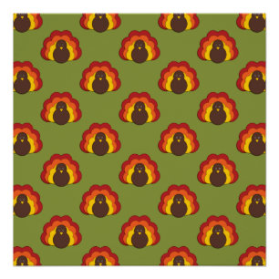 Poster Mignon Thanksgiving Fall Turquie Motif