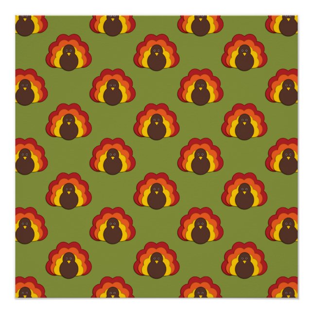 Poster Mignon Thanksgiving Fall Turquie Motif (Devant)