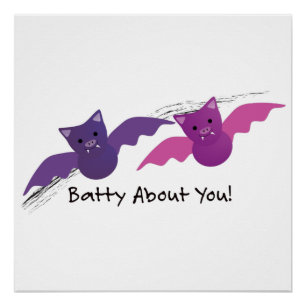 Poster Mignonne Batty à propos de toi chauves-souris