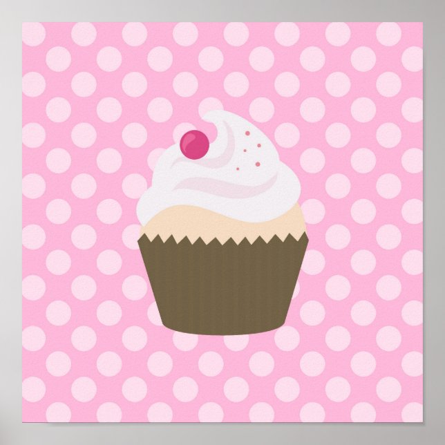 Poster Mignonne Cupcake (Devant)