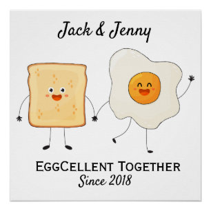 Poster Mignonne Drôle Joyeux Toast Eggcelcelcelcelcate En
