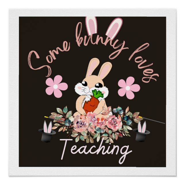 Poster Mignonne tasse d'enseignement aimé par un lapin (Devant)
