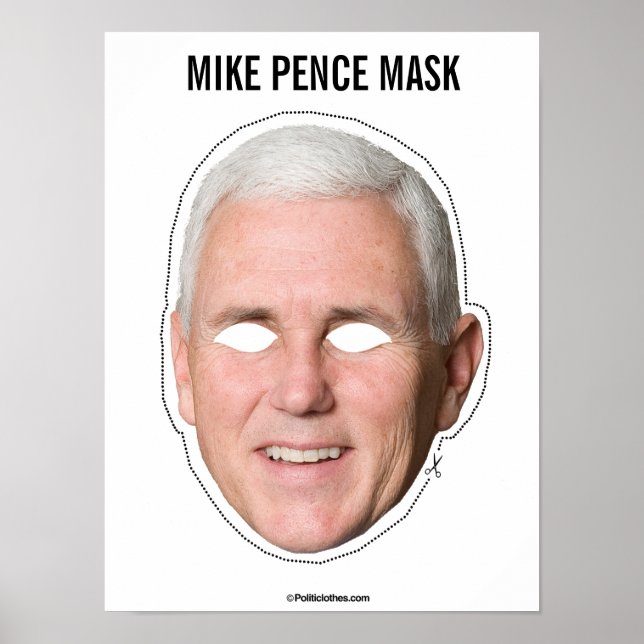 Poster Mike Pence Masque Coupé (Devant)