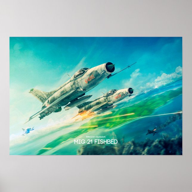 Poster Mikoyan-Gurevich MiG-21 Pêché (Devant)