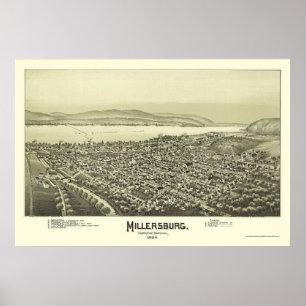 Poster Millersburg, carte panoramique de PA - 1894