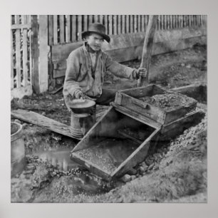 Poster MINE D'OR avec BOÎTE À ROCHER c. 1866