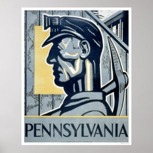 Poster Miner En Pennsylvanie 1937 WPA
