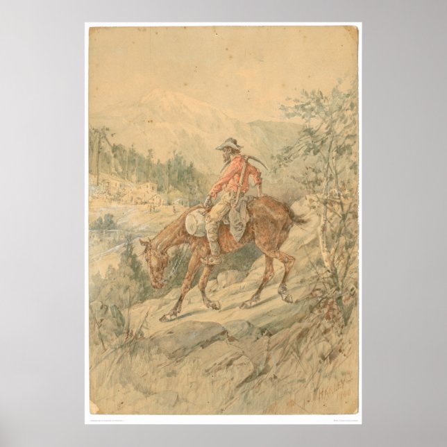 Poster Miner on Horseback (0692A) (Devant)