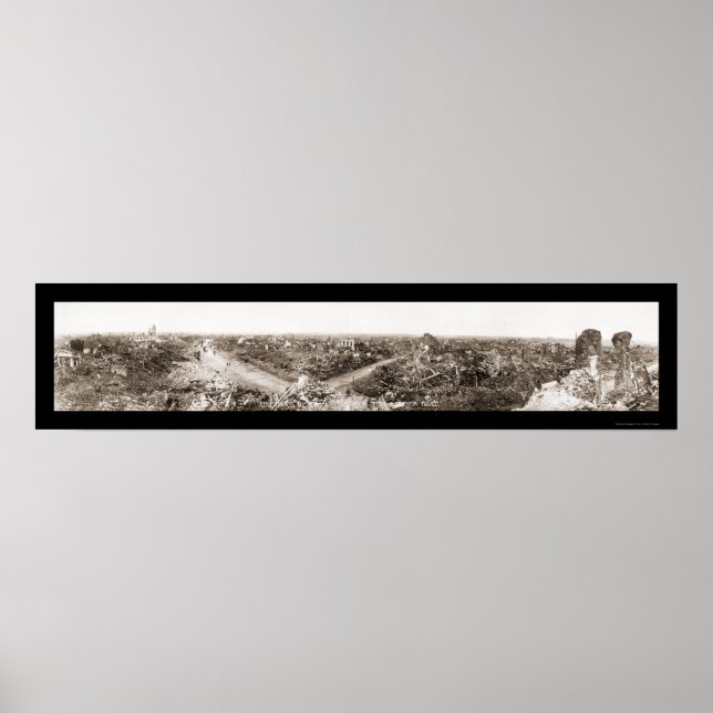 Poster Mines de charbon dévastées Photo 1919 (Devant)