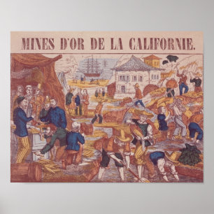 Poster Mines d'or de la Californie