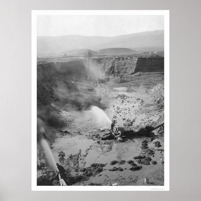 Poster Mines d'or hydraulique Alaska 1912 (Devant)