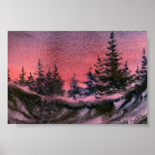 Poster Mini-affiche du paysage hivernal (Devant)