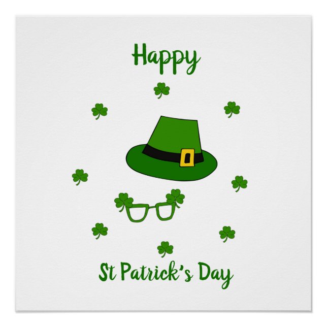 Poster Mini Mignonne Bonne St Patrick Joyeuse Journée (Devant)