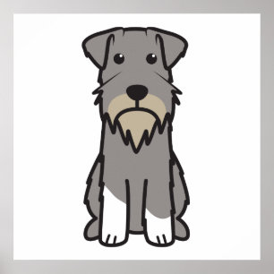 Poster Miniature Schnauzer Dog Cartoon