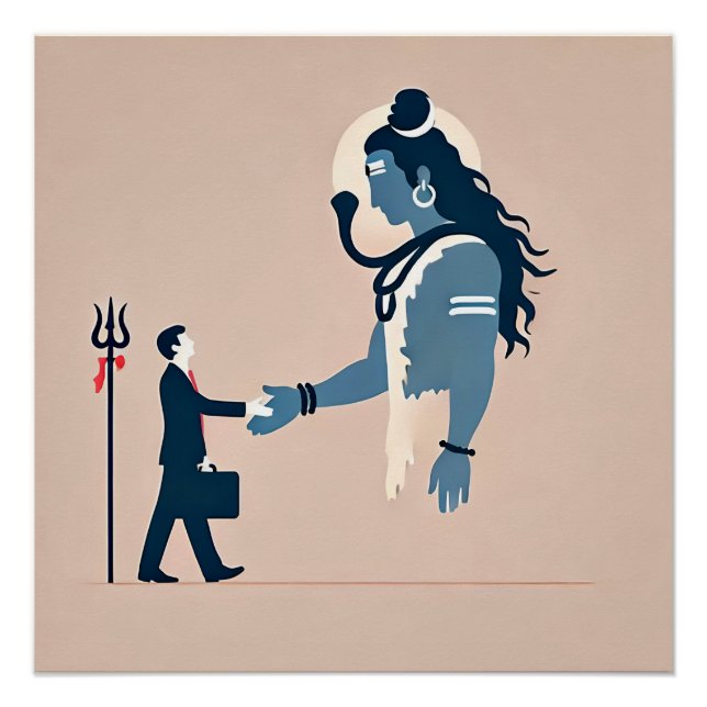 Poster minimalism image of an ordinary person greeting go (Devant)