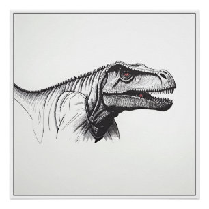 Poster Minimalisme, un tyrannosaure.