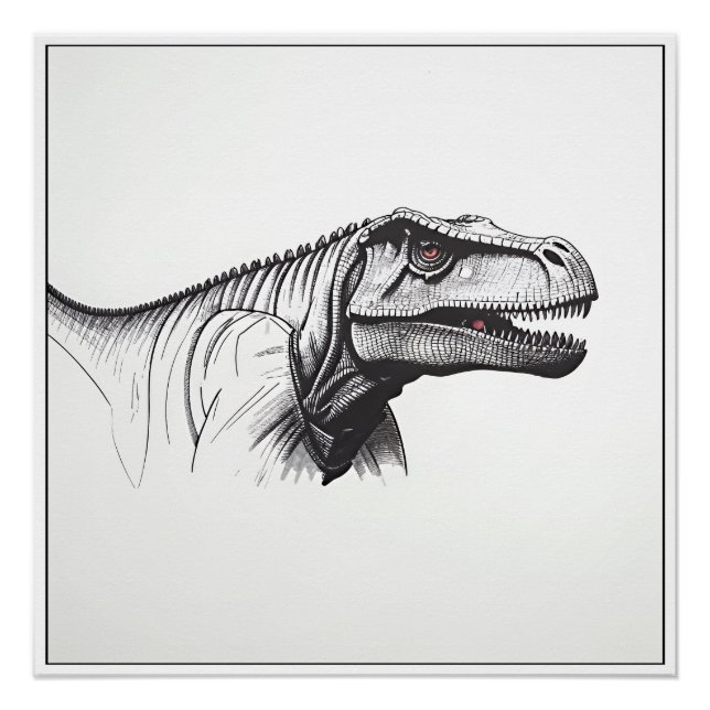 Poster Minimalisme, un tyrannosaure.  (Devant)