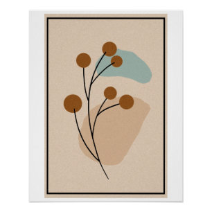 Poster Minimaliste Abstrait Botanique Nature Esthétique