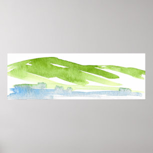 Poster minimaliste Abstrait Watercolor Hills 3