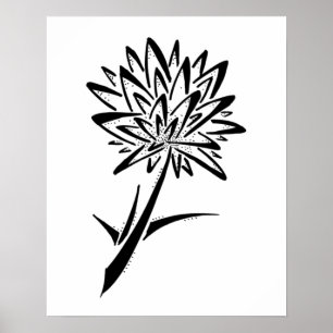 Poster minimaliste Dandelion tatouage Impression