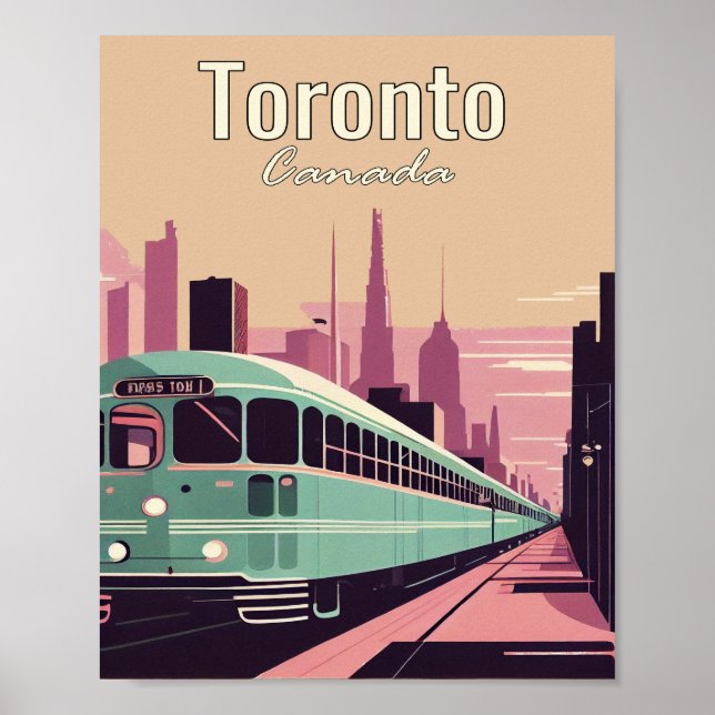 Poster minimaliste d'art Vintage voyage de Toronto (Devant)