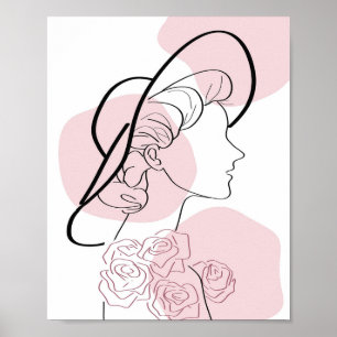 Poster minimaliste de filles Roses Moderne stylish