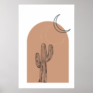 Poster minimaliste de la ligne Boho Art Cactus Des
