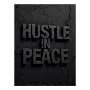Poster minimaliste HUSTLE IN PEACE