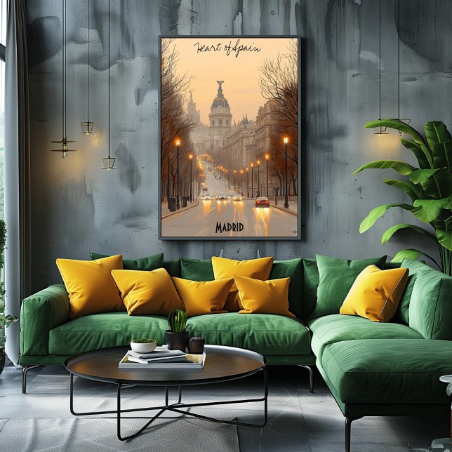 Poster minimaliste Madrid Skyline - Art espagnol (Créateur téléchargé)