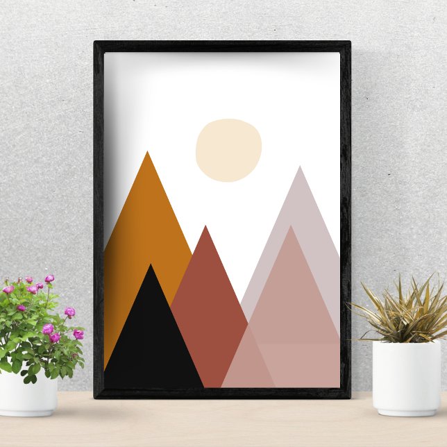 Poster minimaliste moderne style Boho Mountain (Créateur téléchargé)