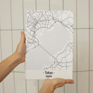 Poster minimaliste noir et blanc à Tokyo City