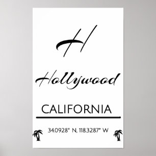 Poster minimaliste noir et blanc Hollywood